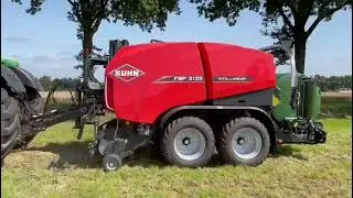 Ronde balen persen en wikkelen met foliebinding. KUHN FBP 3135