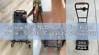 Review MGENLONG Folding Hand Truck，500lbs Capacity Heavy Duty Carrying Hand Cart，Ironton Steel Hand