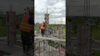 Install formwork for roof column #excavator #column #siteoffice #beam #design #interior #engineering