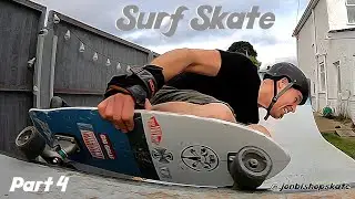 Обучение серфингу и катанию на скейте, часть 4 — испытание на мини-рампе на заднем дворе