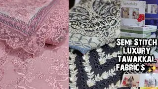 Semi-stitch Luxury Dress By Tawakkal Fabric's || Silk Duptta 4 Bunches Laces & Patches #semistitch