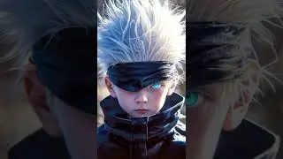 Semi Realistic Toddler Satoru Gojo inspired from anime manga Jujutsu Kaisen originated by Gege Akuta