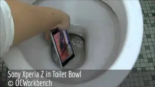 Sony Xperia Z drops into Toilet Bowl  - OCWorkbench video