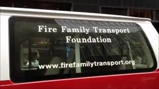FDNY FIRE FAMILY TRANSPORT FOUNDATION VAN ON W. 46TH ST. AT BROADWAY IN MIDTOWN, MANHATTAN, NYC.
