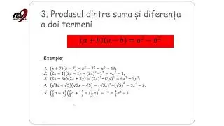 MATEMATICA, CLASA a 8 a, Formule de calcul prescurtat