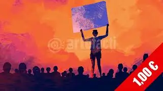 Raise the Sign &ndash; Sunset Protest HD Stock Footage