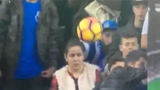 Bolada na cara durante o jogo do Porto