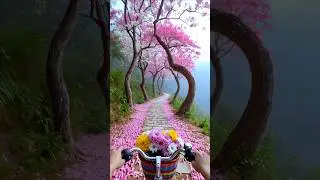 Beautiful Flower Path 🌸 Relaxing Nature Scenery | Most Beautiful Flowers #shorts #ai #viral #short