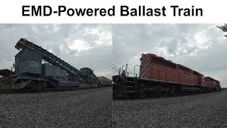 Ballast Train Passes Through Wauwatosa After Spreading Ballast Over Washout
