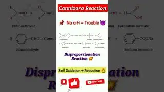 Cannizaro Reaction #shortvideo organic chemistry class 12th neet