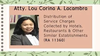 Kanino dapat mapunta ang service charge na nakolekta mula sa customer?
