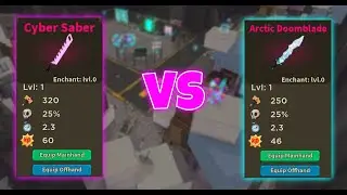 Roblox Giant Simulator Cyber Saber VS Artic Doomblade!!