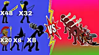 Golds All stick Units And final boss VS Giant and swordwrath kytchu - stick war legacy