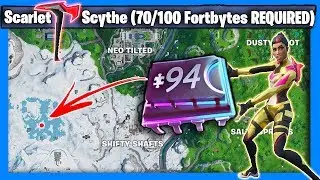 Fotbyte 94: Accessible by using the Scarlet Scythe Pickaxe to smash a blue canoe under a frozen lake