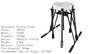 INNLOI DIY V1650 Drone Folding Hexacopter Carbon Frame For T-Motor P80X Agricultural UAV Industry