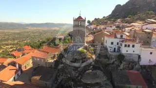 Guaita Tower Historic Drone Landscape Travel Portugal City Building Europe Tourism 4K Aerial Famous
