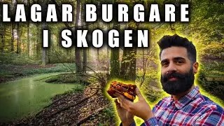 LAGAR EN PATTY MELT (BURGAR-SANDWICH) UTE I SKOGEN
