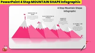 79.PowerPoint Presentation with 4 Step Mountain Shape Infographic | 4 Step to Success | Free PPT
