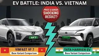 Real BASE VARIANT COMPARISON - Harrier EV Adventure 65  vs Vinfast VF7 Earth.