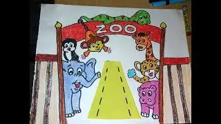 How To Draw Zoo Drawing For kids |Easy Drawing For Childern