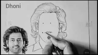 Easy drawing pencil drawing Mahi Mahendra Singh dhoni indian captain cool captain