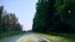 Night Drive In Central Finland In A Tesla (Nice Country Roads, Lakes, Fields, A City Drive, Sunrise)