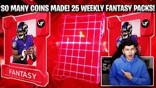 INSANE 25 WEEKLY ELITE FANTASY PACKS! SO MANY COINS MADE! | MADDEN 21 ULTIMATE TEAM