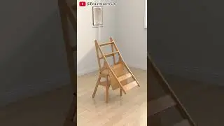 A chair that can be transformed into a ladder #classicwood#Furniture Design