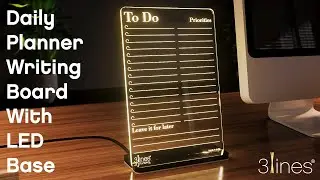 3 Lines Glowrite Illuminate Your Ideas! Acrylic LED Writing Board with USB Base