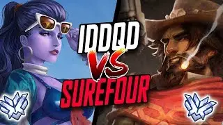 NRG IDDQD PRO MCCREE VS SUREFOUR WIDOW! WHO'S BEST? [ OVERWATCH SEASON 6 TOP 500 ]