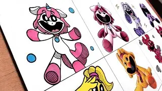 Drawing Monsters Frowning Critters ( Poppy Playtime Chapter 4 ) Smiling Critters