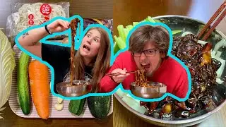Vegan Korean Jajangmyeon Mukbang (Travel, Skoolie Life, & Bad Cooking)