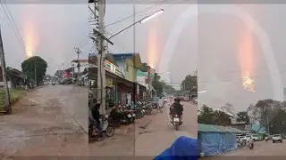 Massive Fireball fall from the sky in Thailand, Locals get scared!
