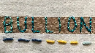 22. Bullion knot - stitch along - fabric dictionary of stitches - slow stitch