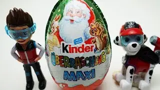 Paw Patrol Kinder Surprise Egg Marshall Ryder Kinder Surprise Maxi Egg opening Christmas egg Surpris