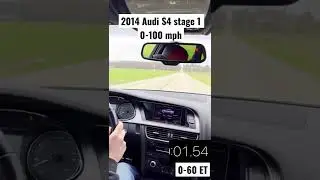 2014 Stage 1 tuned Audi S4 0-60 0-100 Launch Control. Filmed on a closed course road.