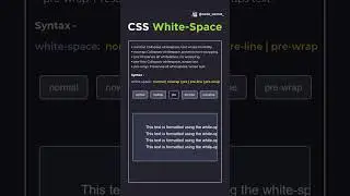 White Space in CSS ✨🔥 #coding #csscoding