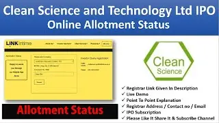 Clean Science And Technology Ltd IPO Allotment Status | TechSuvichar