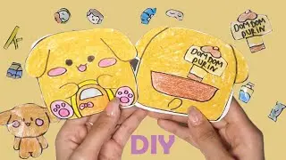 Paper diy 💛 Unique Pom Pom Purin Paper Mini Bookstore Tutorial