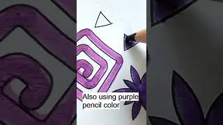 Drawing But Only Using The Color PURPLE #shorts #youtubeshorts #coloring #onecolorchallenge