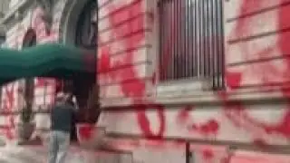 Russia consulate in NYC vandalized with red paint