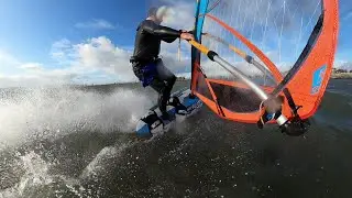 Windsurfing West Kirby Marine Lake, 14 January 2023.
