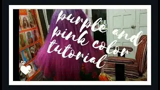How to color hair purple and Pink tutorial - Formula purple roots to hot pink melt - purplepink hair