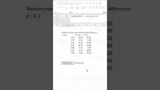 How to put the random number on Excel with same common difference