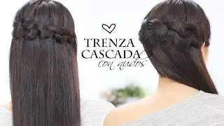 Peinados de trenzas de cascada con nudos