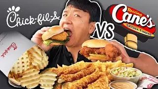 FIRST TIME Trying RAISING CANES  Chick fil A vs  Raising Canes FAST FOOD REVIEW