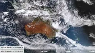13 Jan 2026, 5 day weather timelapse Australia / New Zealand