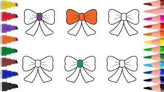 Coloring Pages How to Draw CUTE BOW for Kids Learn Colors with Coloring Books