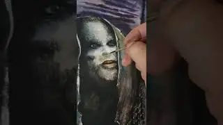 Watercolor process. Nergal from Behemoth painting.