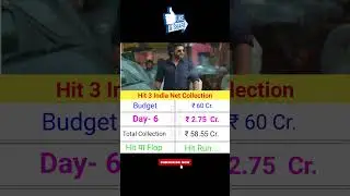 Hit 3 India Net Collection Day- 6 || #hit3 #nani #srinidhishetty #shorts